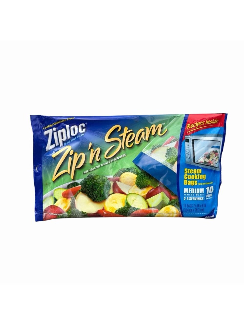 Ziploc Zip N Steam Cooking Bags Medium 10 Bags Discontinued NEW Sealed!